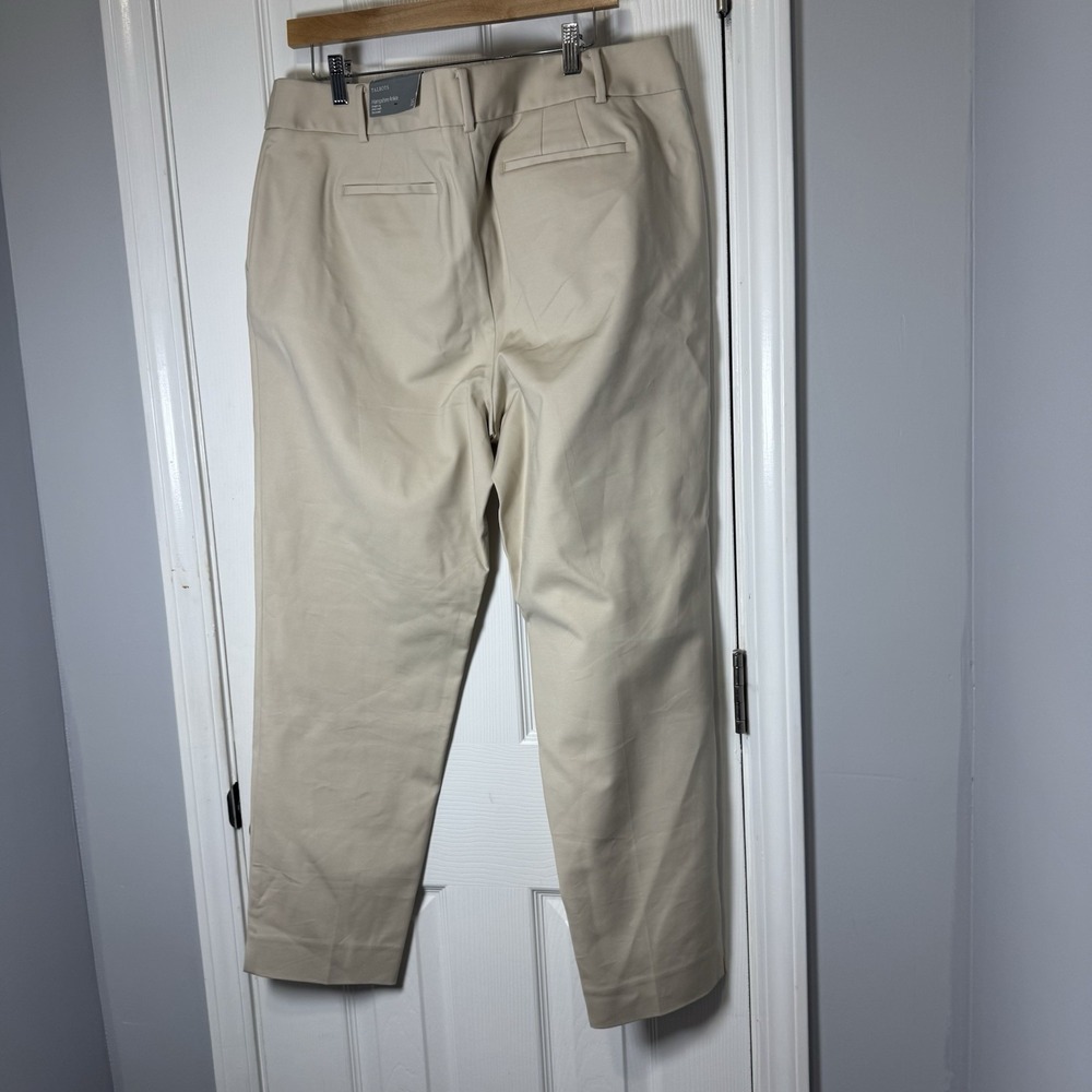 Talbots Hampshire Ankle Pants Womens 16 Tan Khaki Cotton Blend Stretch Trousers